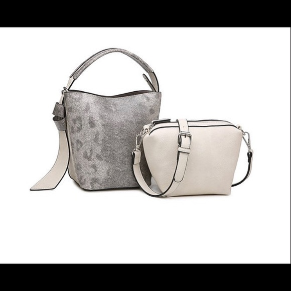 Handbags - Leopard Gray Beige Bucket & Crossbody Bag -2 bags!